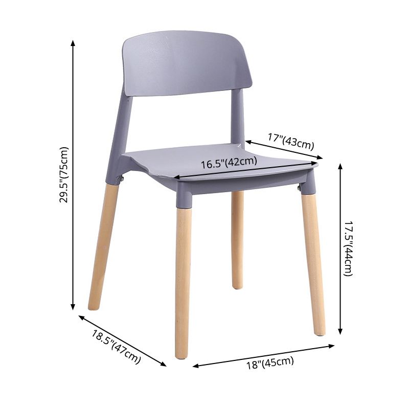 Scandinavian Home Side Chair Open Back Wood Legs Dining Room Chair Set Clearhalo ' kitchen&dining_furn' 'Dining Chairs' 'Dining Tables & Seating' 'dining_chair' 'furn' 'furn_dining_chair' 'Furniture' 'furniture_dining_chair' 'Kitchen & Dining Furniture' 'kitchen' 1200x1200_d61cfa3c-0848-4197-b918-dc27482ee8f6