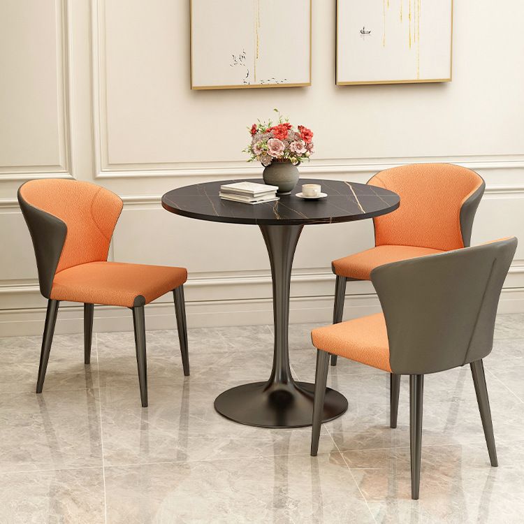 Modern Round Dining Table for Kitchen Dinette Table with Metal Tulip Clearhalo 'Dining Tables & Seating' 'Dining Tables' 'dining_table' 'furn' 'furn_dining_table' 'Furniture' 'Kitchen & Dining Furniture' 1200x1200_d61e6c3f-e57e-4dd7-b096-749b1b88a758