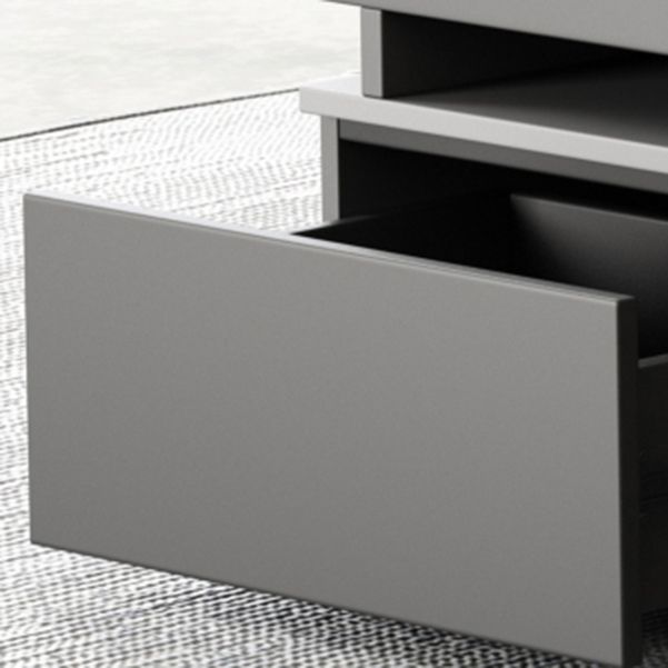 Soporte de televisión de esquina contemporáneo de 70 " / 90", gabinete de televisión de madera diseñado en gris