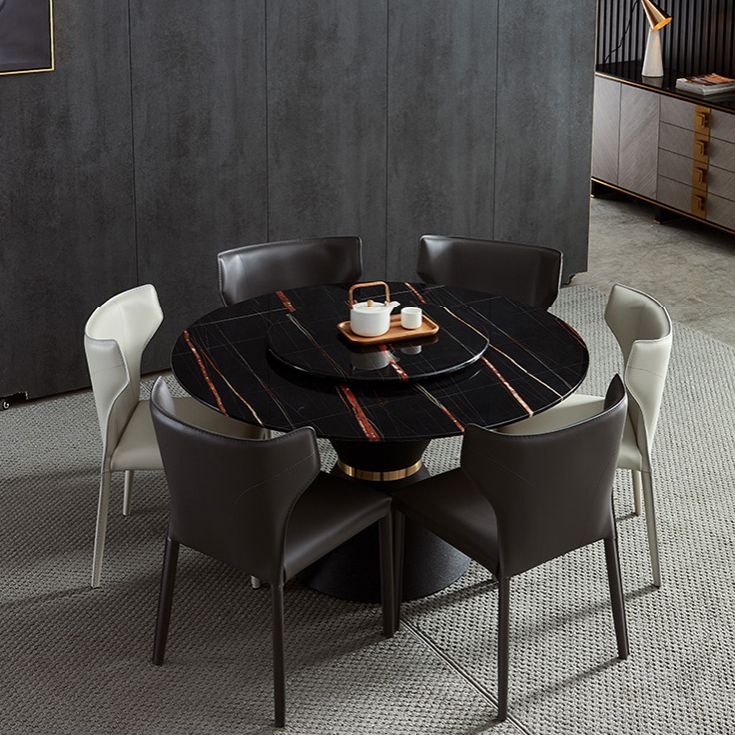 マット仕上げウィングバックダイニングチェアデザイナースタイルのミーティングルームレザーサイドチェア