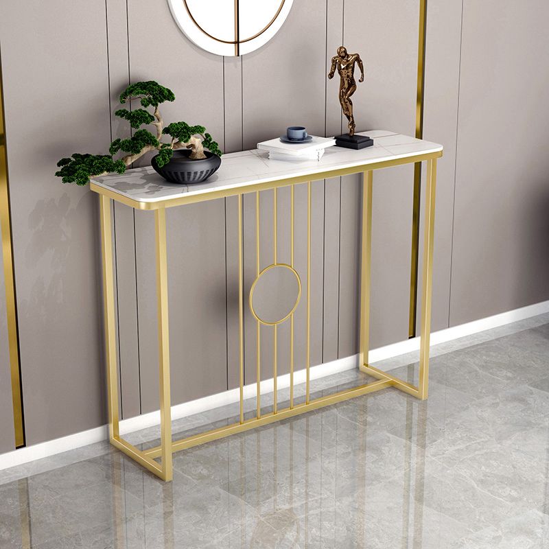 Glam Console Table Antique Finish Console Sofa Table in Stone Clearhalo 'Console Tables' 'console_tables' 'Entry & Mudroom Furniture' 'furn' 'furn_console_tables' 'Furniture' 1200x1200_d6201b4c-da79-450a-a7e2-d58c460f078f