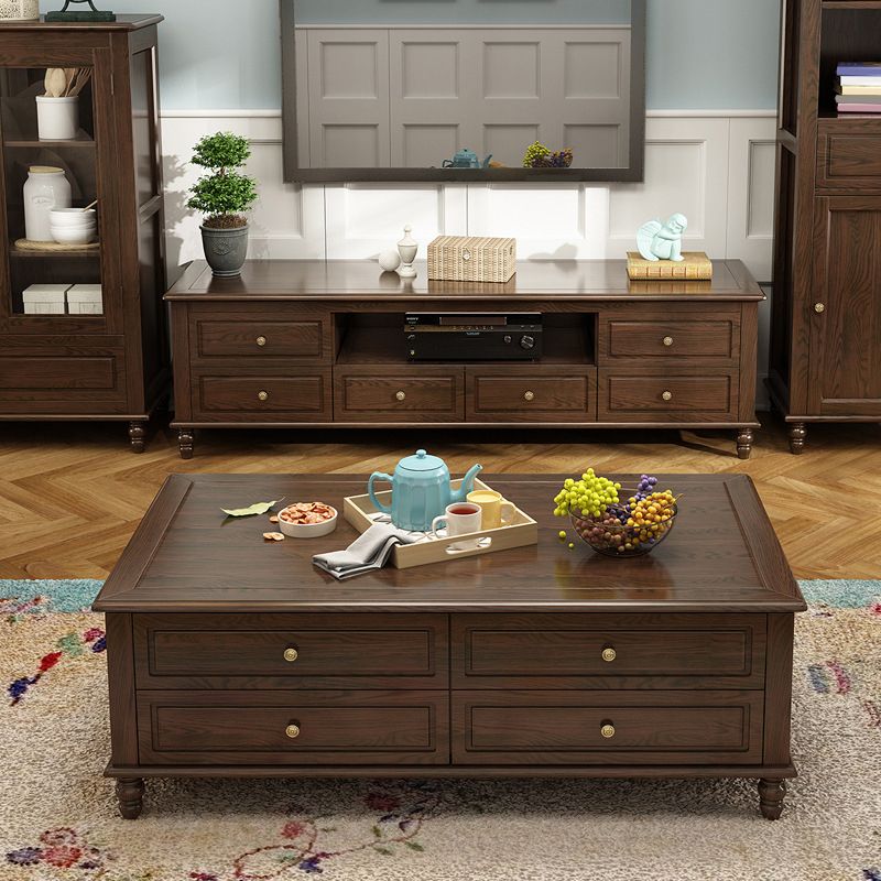 Traditional Wood TV Console Open Storage TV Media Stand with Drawers for Living Room Clearhalo 'furn' 'furn_tv_stands_entertainment_centers' 'Furniture' 'Living Room Furniture' 'TV Stands & Entertainment Centers' 'TV Stands & Media Storage Furniture' 'tv_stands_entertainment_centers' 1200x1200_d6206566-4397-4395-9e83-2914b4c1c0f2