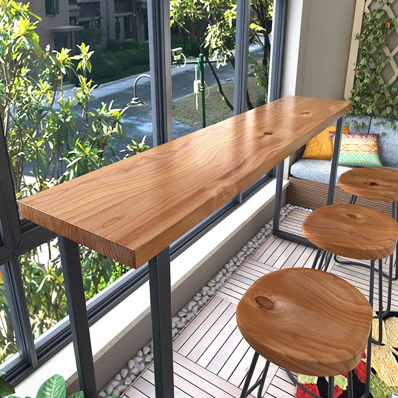 Modern Solid Wood Pub/Bar Table Sled Natural Balcony Bar Dining Table, Only Table Clearhalo 'Bar Furniture' 'Bar Tables' 'bar_tables' 'furn' 'furn_bar_tables' 'Furniture' 'furniture_bar_tables' 'Kitchen & Dining Furniture' 1200x1200_d6235ca8-1d6d-4439-9e61-c6d904d197d0