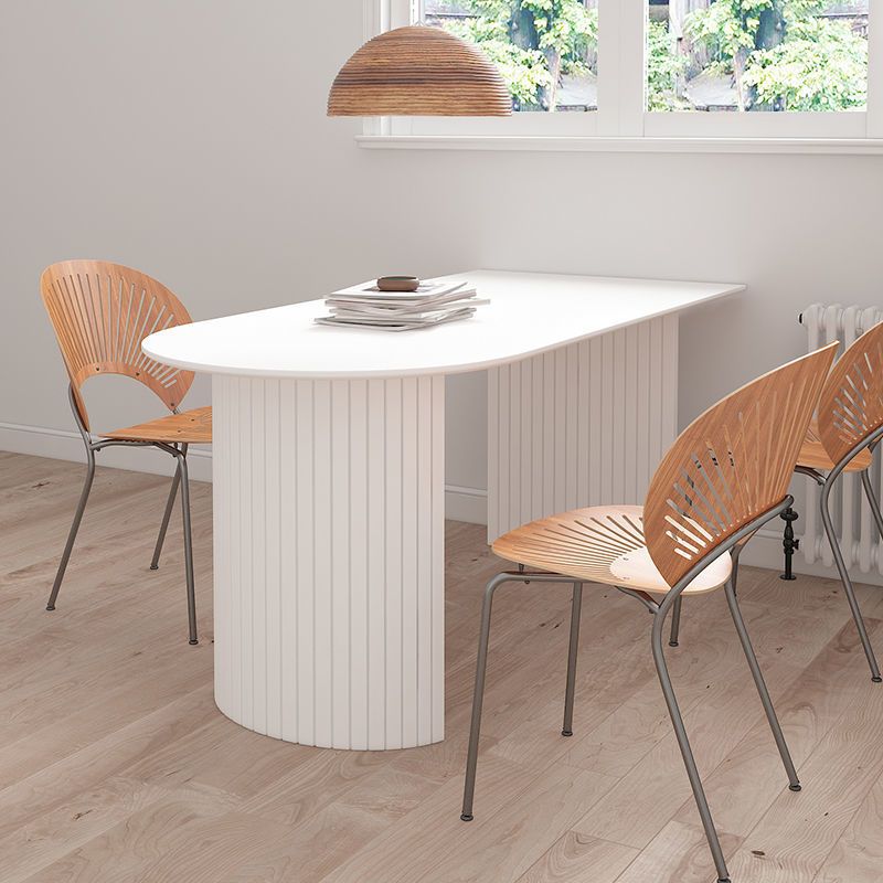 Contemporary White Stone Top Dinette Table White Base Dining Table for Living Room Clearhalo 'Dining Tables & Seating' 'Dining Tables' 'dining_table' 'furn' 'furn_dining_table' 'Furniture' 'furniture_dining_table' 'Kitchen & Dining Furniture' 1200x1200_d6243959-b6a2-4dd4-86ec-a3eb0a567ab5