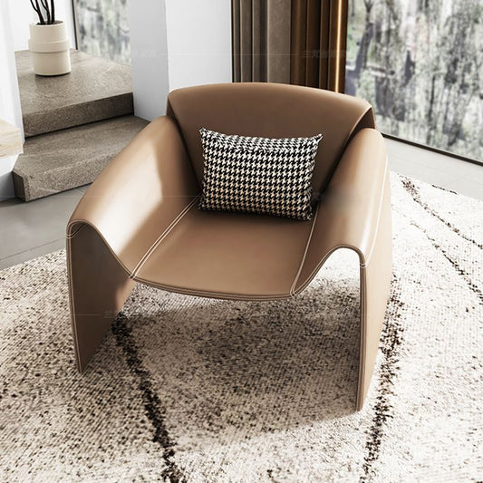 Contemporary Bonded Leather Arms Included Fixed Back Arm Chair