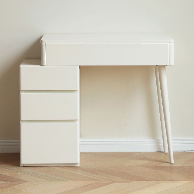 31.5" W Cream Solid Wood Vanity Makeup Dressing Table Set with Drawers