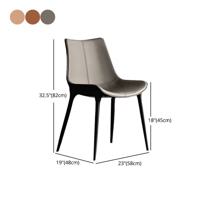 Contemporary Metal Dining Armless Chair Upholstered Dining Side Chair for Restaurant Use