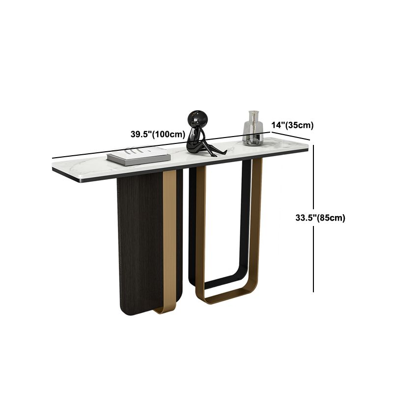 Tabella della console glam da 13 "W Stone White Rectanglegle Console Table