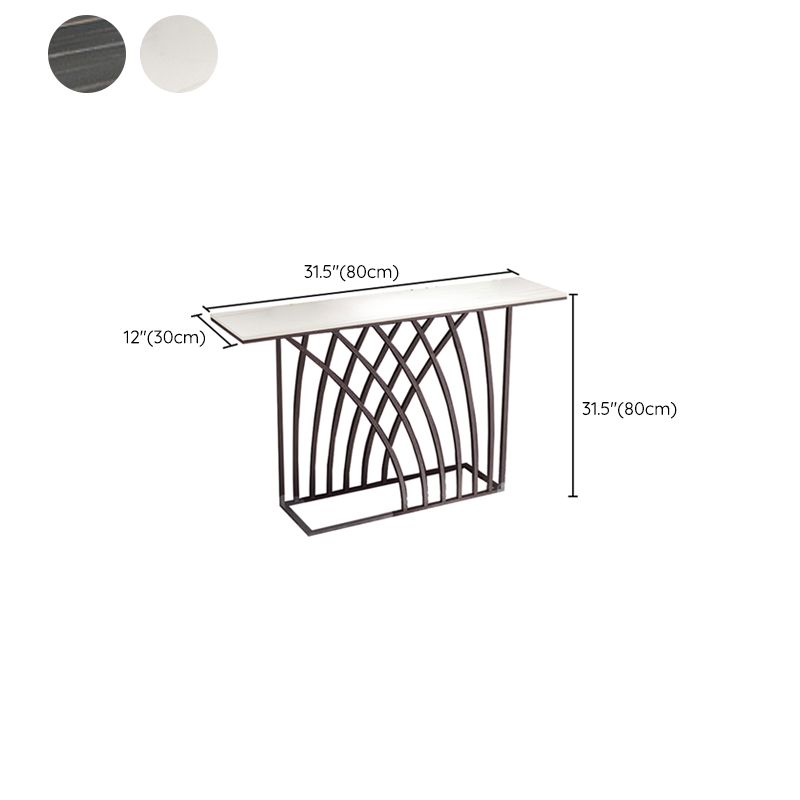 Tabella della console moderna Tavola accento rettangolo di pietra, alto 31,5 pollici