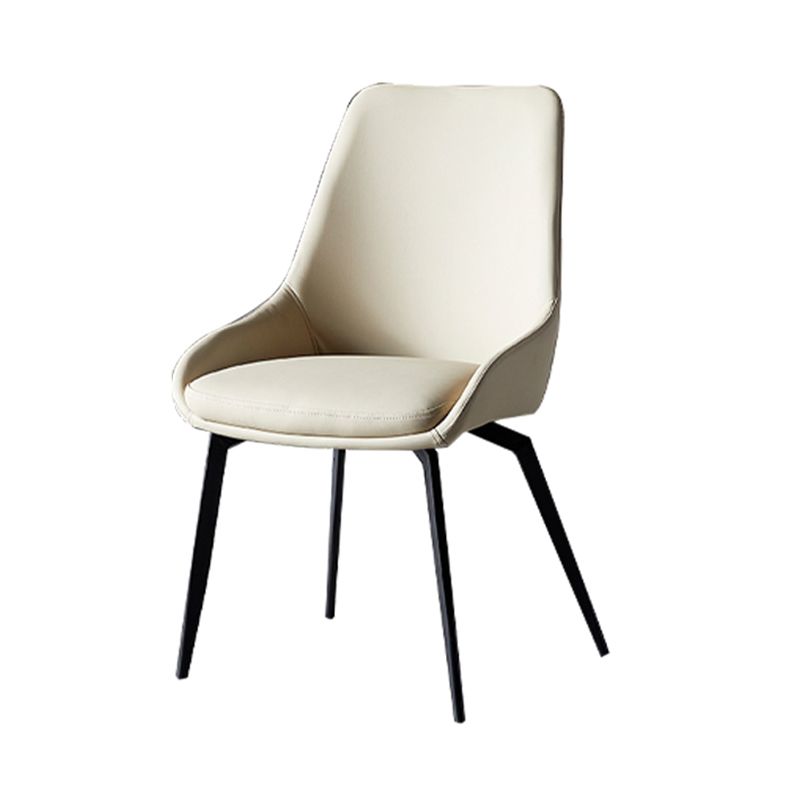 Modern Restaurant Leather Side Chair Matte Finish Parsons Dining Chair with Black Legs Clearhalo ' kitchen&dining_furn' 'Dining Chairs' 'Dining Tables & Seating' 'dining_chair' 'furn' 'furn_dining_chair' 'Furniture' 'furniture_dining_chair' 'Kitchen & Dining Furniture' 'kitchen' 1200x1200_d62a03a9-1f70-4bfe-8a42-ad61adc7db4c