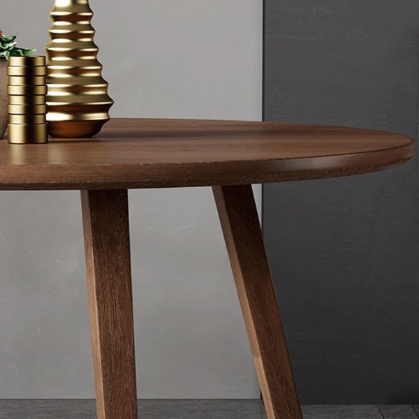 木製の椅子付きラウンドダイネットセット1/2/3/5 PCS茶色の木製ダイニングセット