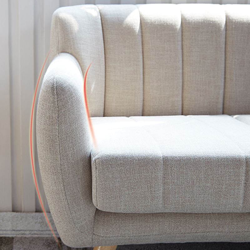 Scandinavian 2-seat Linen Loveseat 21.65" D Square Arm Sofa For Apartment Clearhalo 'furn' 'furn_sofas' 'Furniture' 'furniture_sofas' 'kitchen' 'kitchen_sofas' 'Living Room Furniture' 'Sofa' 'sofas' 1200x1200_d62a9c0e-9749-4c44-8745-b0c815c1c5cd