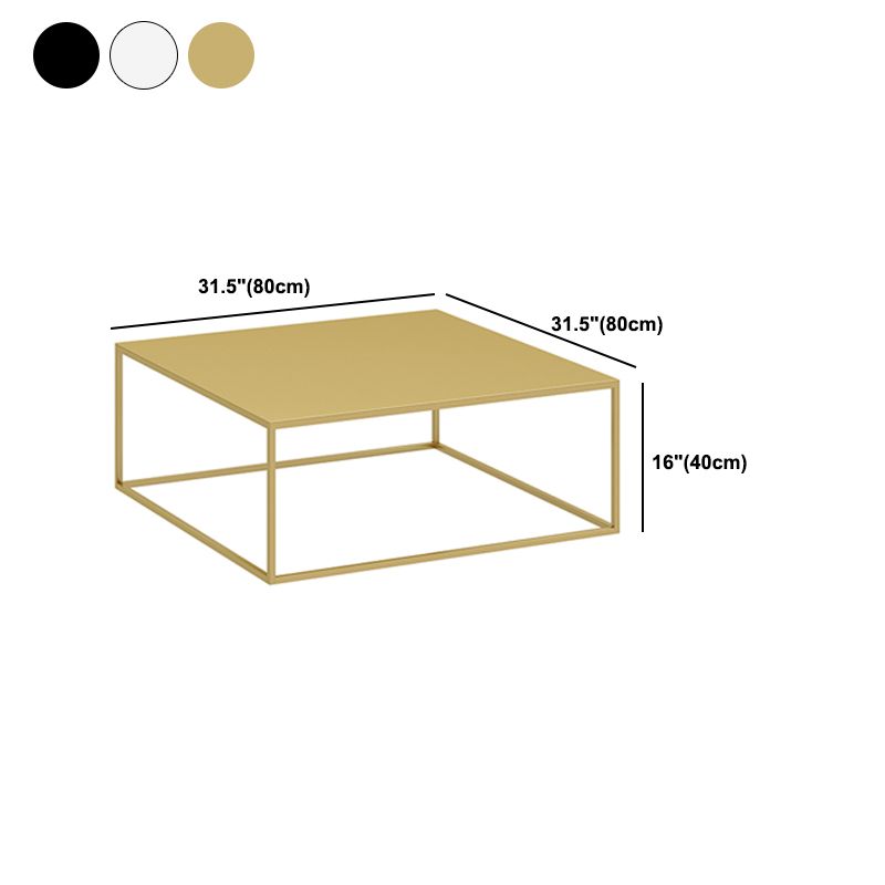 Mid-Century Modern Square Cocktail Table Iron Frame 1 Single Coffee Table - 15.75" H