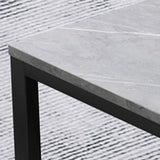 Table basse en bois rectangulaire table à cocktail à trestle en acier