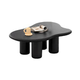 15"H Contemporary Coffee Table Wooden 4 Legs Coffee Cocktail Table