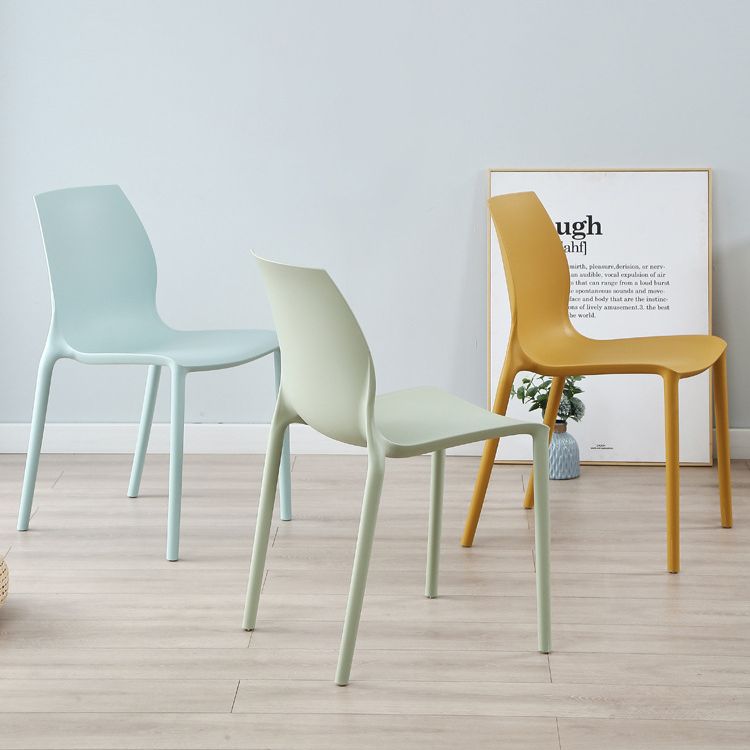 Plastic Contemporary Dining Room Chair Solid Back Home Stackable Side Chair Clearhalo ' kitchen&dining_furn' 'Dining Chairs' 'Dining Tables & Seating' 'dining_chair' 'Furniture' 'furniture_dining_chair' 'Kitchen & Dining Furniture' 'kitchen' 1200x1200_d6308ad0-e9a5-439e-8ccc-2b050aff4104