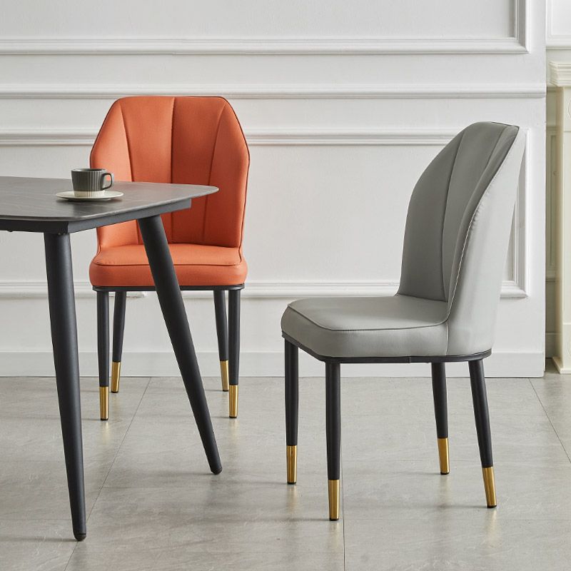 Contemporary Style Kitchen Metal Dining Chairs Dining Wingback Armless Side Chair Clearhalo ' kitchen&dining_furn' 'Dining Chairs' 'Dining Tables & Seating' 'dining_chair' 'furn' 'furn_dining_chair' 'Furniture' 'furniture_dining_chair' 'Kitchen & Dining Furniture' 'kitchen' 1200x1200_d6314ec0-3798-4497-a748-2ea8d1f9026c