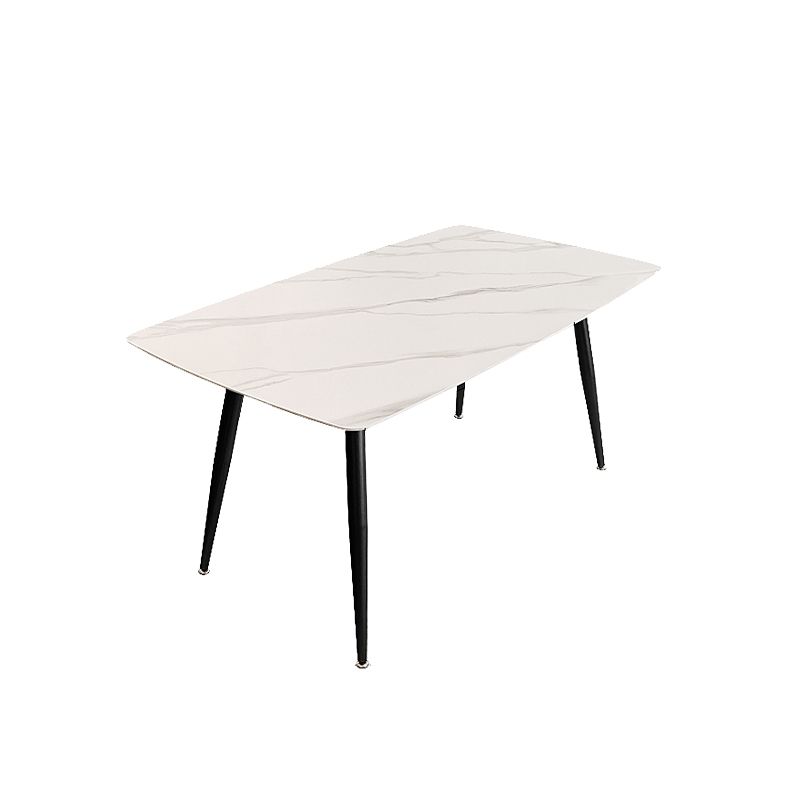 4 Legs Dining Table White Sintered Stone Dining Table for Kitchen Clearhalo 'Dining Tables & Seating' 'Dining Tables' 'dining_table' 'furn' 'furn_dining_table' 'Furniture' 'Kitchen & Dining Furniture' 1200x1200_d63161bc-409d-42d8-8b4b-aa718da40a44