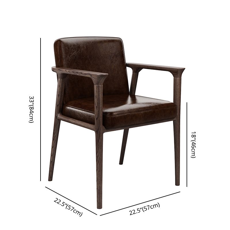 Traditional Style Ash Wood Chairs Solid Back Arm Kichen Dining Rooms Chair Clearhalo ' kitchen&dining_furn' 'Dining Chairs' 'Dining Tables & Seating' 'dining_chair' 'furn' 'furn_dining_chair' 'Furniture' 'furniture_dining_chair' 'Kitchen & Dining Furniture' 'kitchen' 1200x1200_d631ec2d-a808-46c8-a365-08cfc968feeb