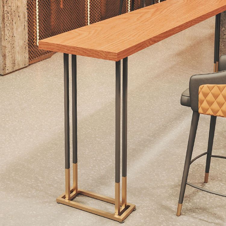 Glam Style Rectangle Bar Table Solid Wood Bar-Height Bistro Pub Table Clearhalo 'Bar Furniture' 'Bar Tables' 'bar_tables' 'furn' 'furn_bar_tables' 'Furniture' 'Kitchen & Dining Furniture' 1200x1200_d632b4f9-ce54-480d-8525-0303ef5ad64a