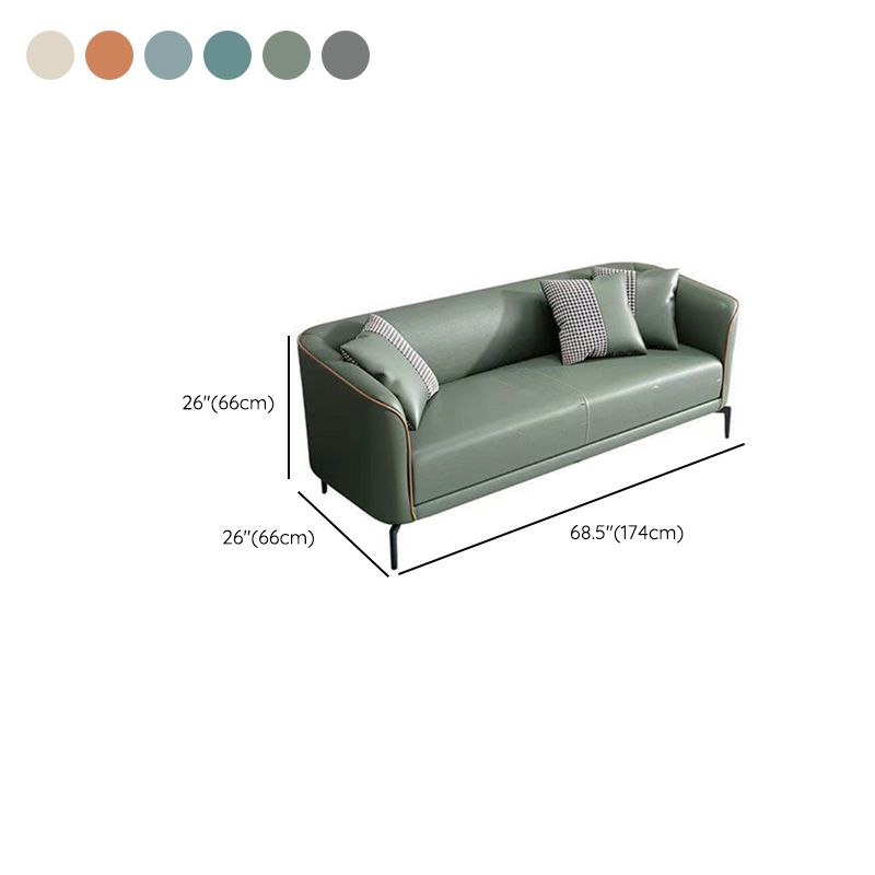 Industrial Living Room Sofa Leather Tuxedo Arm Black Seating