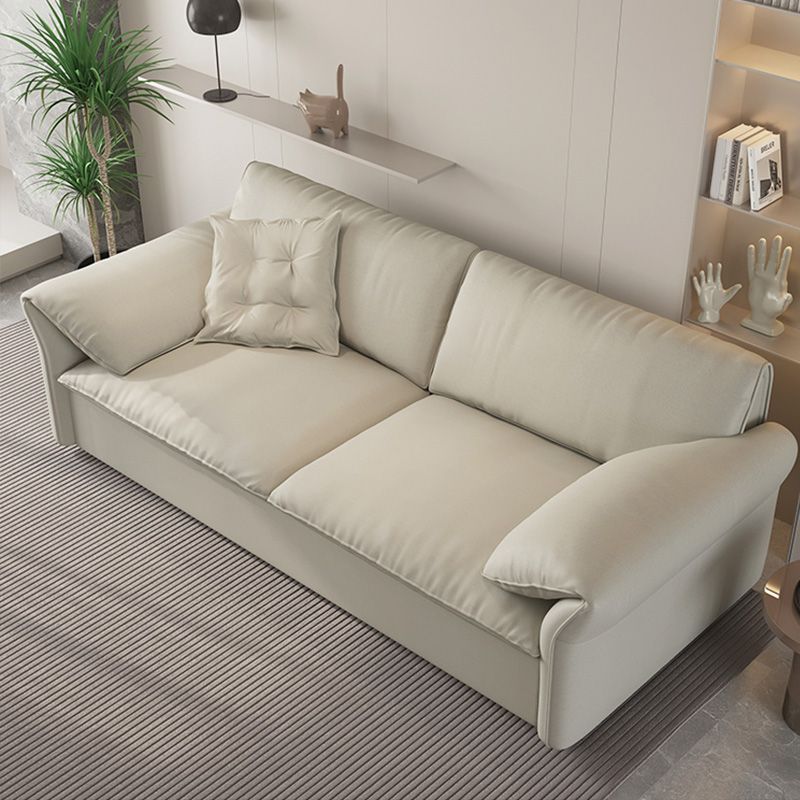 Contemporary Beige Futon Sleeper Sofa Bed with Solid Wood Storage Clearhalo 'furn' 'furn_futons' 'Furniture' 'Futons & Daybeds' 'Futons' 'Living Room Furniture' 1200x1200_d633714a-37b6-4152-b775-980f9d99aabe