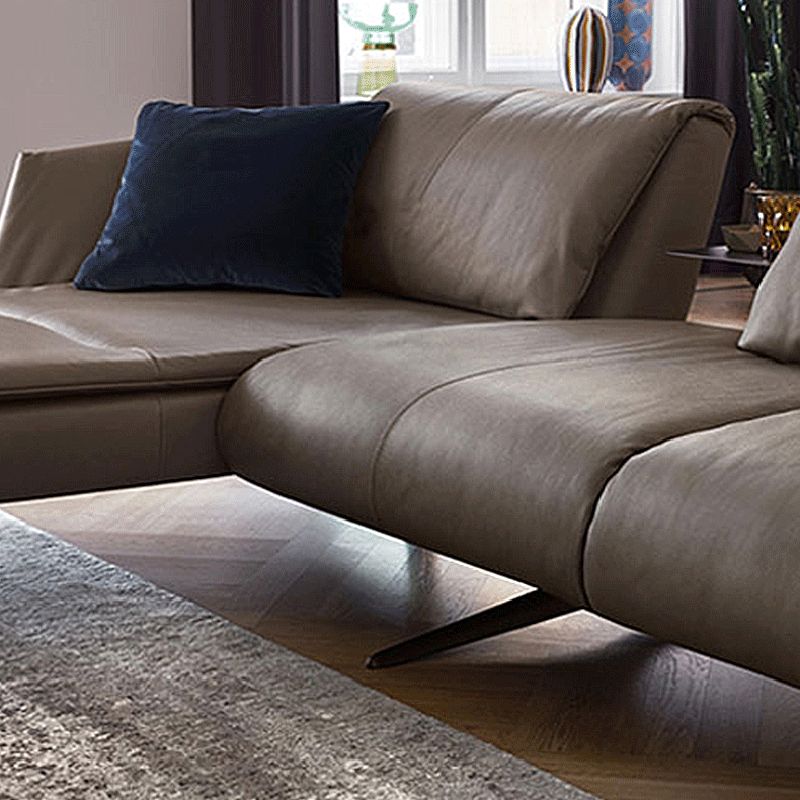 Modern Cushioned Chaise Lounge Leather Recessed Arms Chaise with Pillow Clearhalo 'Chairs & Seating' 'Chaise Lounge' 'chaise_lounge' 'furn' 'furn_chaise_lounge' 'Furniture' 'Living Room Furniture' 1200x1200_d633a2a7-aa48-426a-b472-bba8fbd2cc10