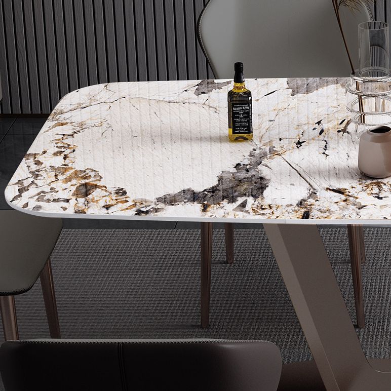 55.12''L Glam Sintered Stone Table Rectangle Dining Table for Kitchen Clearhalo ' dining_table' 'Dining Tables & Seating' 'Dining Tables' 'furn' 'furn_dining_table' 'Furniture' 'furniture_dining_table' 'Kitchen & Dining Furniture' 'kitchen&dining_furn' 'kitchen' 'kitchen_dining_table' 1200x1200_d633ac19-420d-4589-ace7-53c63d0774d5