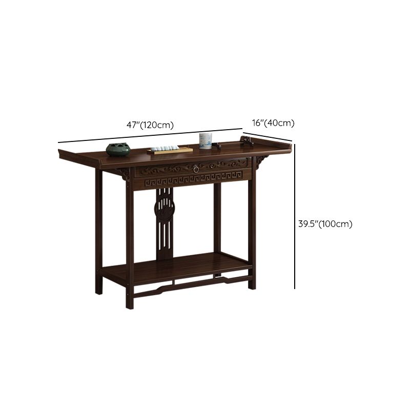 Wood Hall Console Table Mid Century Modern Rectangle End Table