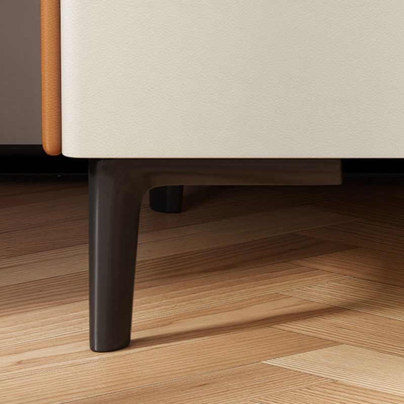 18 ''背の高いモダンなベッドナイトスタンド2ドロワーストレージストーントップオークナイトテーブル