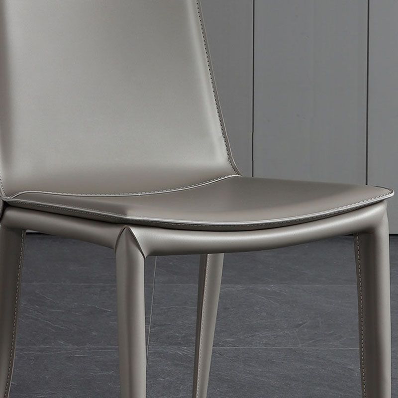 Modern Leather Dining Armless Chair Metal Dining Chairs for Home Use Clearhalo ' kitchen&dining_furn' 'Dining Chairs' 'Dining Tables & Seating' 'dining_chair' 'furn' 'furn_dining_chair' 'Furniture' 'furniture_dining_chair' 'Kitchen & Dining Furniture' 'kitchen' 1200x1200_d639334f-1844-47b2-a19e-7e638309e1dd