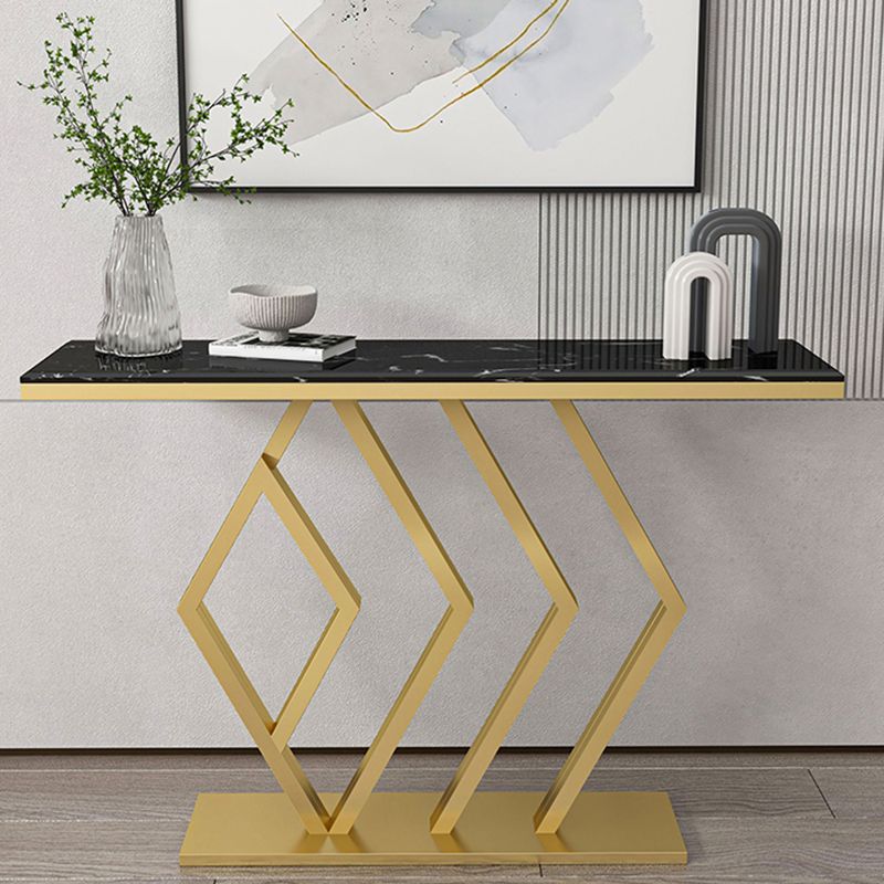 Tabla de consola de sofá glamorosa Tabla de acento de acabado antiguo en mármol