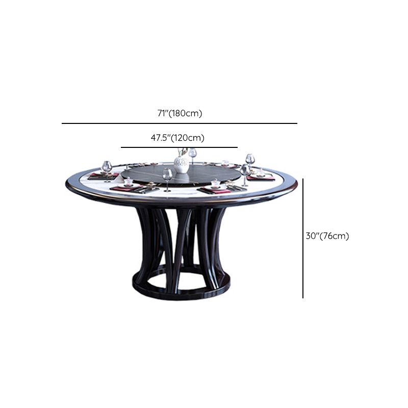 Round Dining Table with Wooden Pedestal Tradition Dinette Table for Home Clearhalo 'Dining Tables & Seating' 'Dining Tables' 'dining_table' 'furn' 'furn_dining_table' 'Furniture' 'Kitchen & Dining Furniture' 1200x1200_d63a6cc2-0b67-48d8-9d86-c5cadcf04fcf