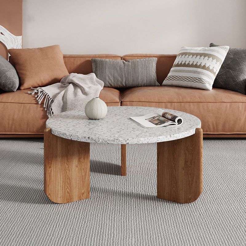 Tavolino contemporaneo rotondo in terrazzo 15,7 "h 1 tavolo da cocktail singolo