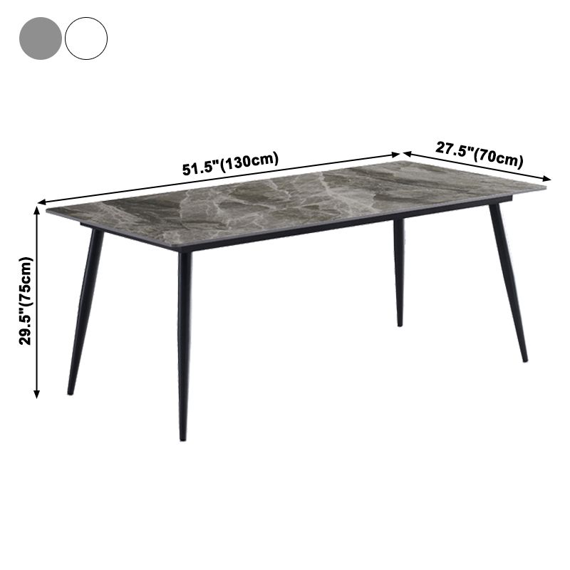 Industrial Sintered Stone Dining Table 4 Legs Carbon Steel Base Rectangle Table for Home Clearhalo ' dining_table' 'Dining Tables & Seating' 'Dining Tables' 'furn' 'furn_dining_table' 'Furniture' 'furniture_dining_table' 'Kitchen & Dining Furniture' 'kitchen&dining_furn' 'kitchen' 'kitchen_dining_table' 1200x1200_d63b2c39-9b22-4f6c-9d9d-81c11f17d18d