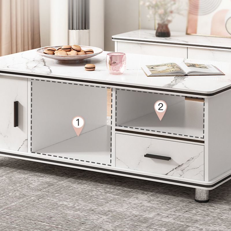 Modern 4 Legs Wood Coffee Table Rectangle Cocktail Table with Storage Clearhalo 'Coffee & Accent Tables' 'Coffee Tables' 'coffee_tables' 'furn' 'furn_coffee_tables' 'Furniture' 'furniture_coffee_tables' 'Living Room Furniture' 1200x1200_d63c2238-8679-466b-b8b3-ea2f12a578ac