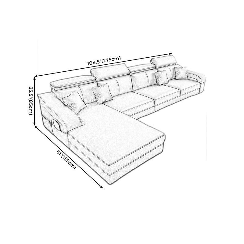 Dark Gray Faux Leather Sloped Arm Sofa Slipcovered Sectional with Pocket Storage Clearhalo 'furn' 'furn_sectionals' 'Furniture' 'furniture_sectionals' 'Living Room Furniture' 'Sectionals' 1200x1200_d63d330a-95af-43dd-a75d-40312c5c045e