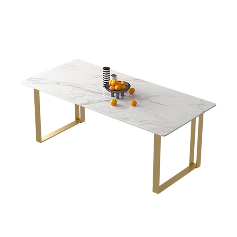 Scandinavian Sintered Stone Dining Table Set White Rectangle Dining Set for Home Use Clearhalo 'Dining Room Sets' 'Dining Tables & Seating' 'dining_room_set' 'furn' 'furn_dining_room_set' 'Furniture' 'furniture_dining_room_set' 'Kitchen & Dining Furniture' 'kitchen&dining_furn' 'kitchen' 1200x1200_d63d47bf-3f55-40fe-a604-216caf1375d0