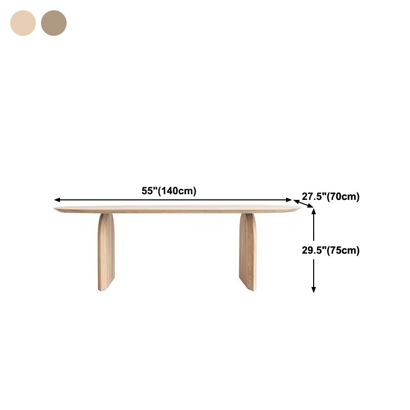 Modern Solid Wood Table for Restaurant Oval Dining Table with Double Pedestal Clearhalo 'Dining Tables & Seating' 'Dining Tables' 'dining_table' 'furn' 'furn_dining_table' 'Furniture' 'furniture_dining_table' 'Kitchen & Dining Furniture' 'kitchen' 'kitchen_dining_table' 1200x1200_d63d4a84-3721-43ba-b64f-68b1f6aefee1