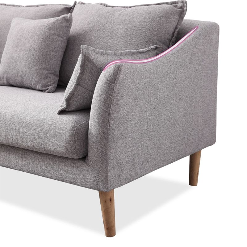 Modern Fabric Stationary Sofa 1/3-seat Flared Arm Sofa in Grey Clearhalo 'furn' 'furn_sofas' 'Furniture' 'Living Room Furniture' 'Sofa' 'sofas' 1200x1200_d63d8c72-1736-4125-93e1-996d59c8a307
