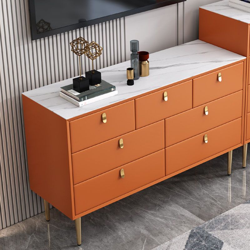 15,6 Zoll breite Glam Kommode aus Stein mit 7 Schubladen