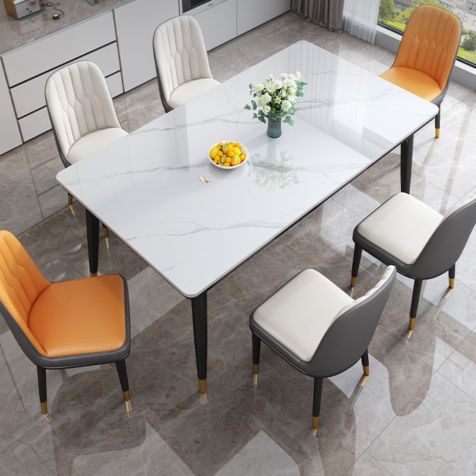 Sintered Stone Home Dining Table Modern Rectangle Table with 4 Legs