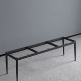 Mid-Century Modern Waterproof Bench Faux Leather Dining Bench with Metal Legs Clearhalo 'Benches' 'Chairs & Seating' 'furn' 'furn_benches' 'Furniture' 'Living Room Furniture' 1200x1200_d641bc43-2905-4bd3-a97b-429c7746bc98