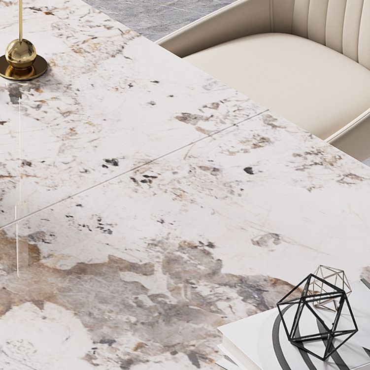 Modern Rectangle Shape Kitchen Dining Set Extendable Sintered Stone Top Dining Set with Trestle Base Clearhalo 'Dining Room Sets' 'Dining Tables & Seating' 'dining_room_set' 'furn' 'furn_dining_room_set' 'Furniture' 'furniture_dining_room_set' 'Kitchen & Dining Furniture' 'kitchen&dining_furn' 'kitchen' 1200x1200_d641c5df-39ce-4c64-96bb-d6472f7e7123