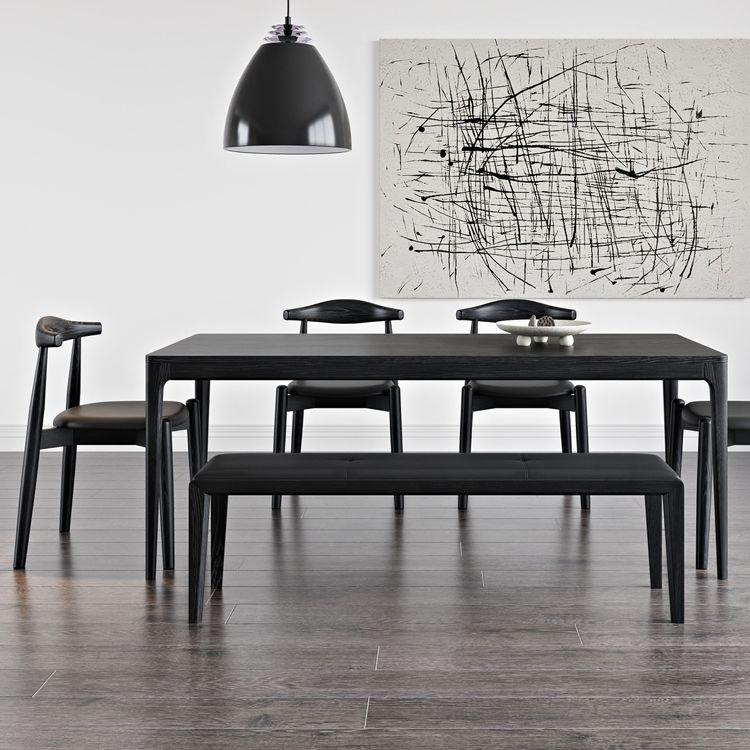 Moderne eetset 1/4/5/6/7 stuks essen massief houten eettafel en stoelen