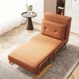 Sofá de durmiente de Futon Futon Glam Faux en almohada naranja incluida