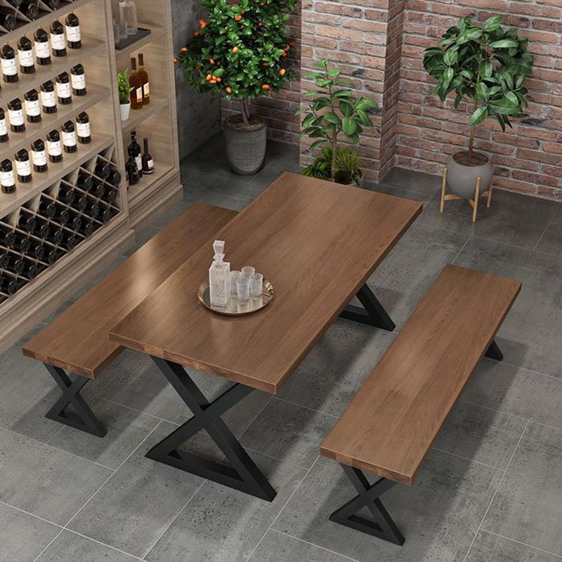 Industrial Dinner Room Dining Table Kitchen Pine Solid Wood Dining Table Clearhalo 'Dining Tables & Seating' 'Dining Tables' 'dining_table' 'furn' 'furn_dining_table' 'Furniture' 'Kitchen & Dining Furniture' 1200x1200_d6435147-90a6-4b49-a1f7-103bc40c65a3