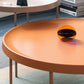 Table basse à plateau rond en acier moderne du milieu du siècle, table de cocktail à 4 pieds