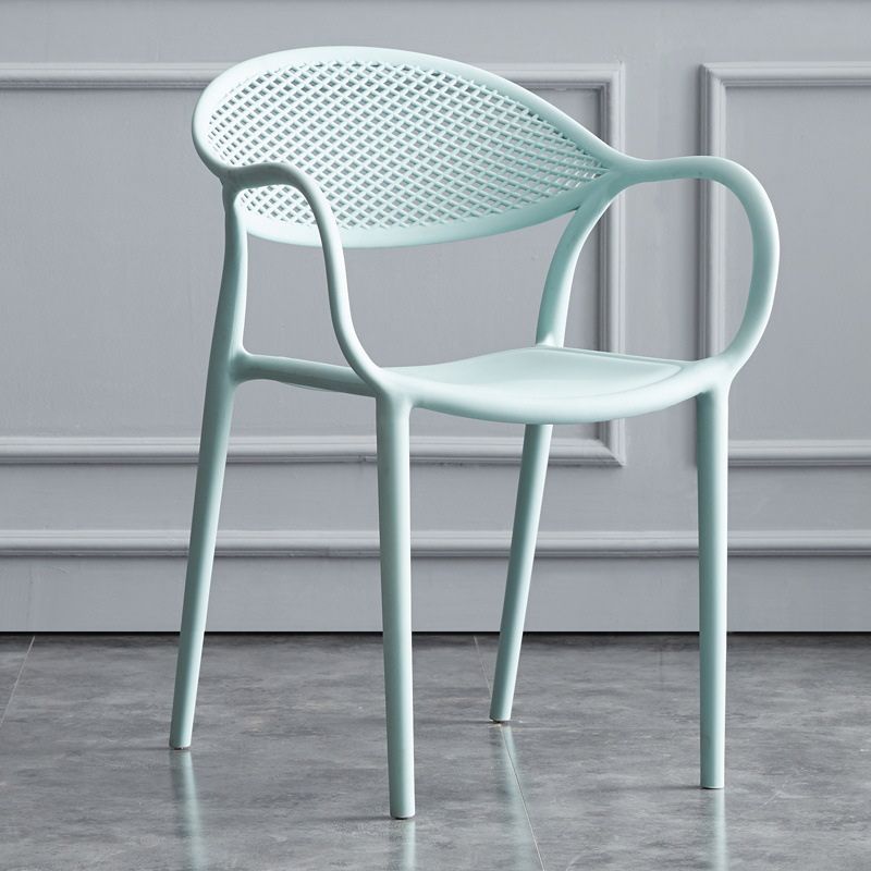 Scandinavian Plastic Arm Chair Open Back Kitchen Dining Room Chair Clearhalo 'Dining Chairs' 'Dining Tables & Seating' 'dining_chair' 'furn' 'furn_dining_chair' 'Furniture' 'Kitchen & Dining Furniture' 1200x1200_d6468e1f-c164-4910-8c91-7f775bd7b0bb