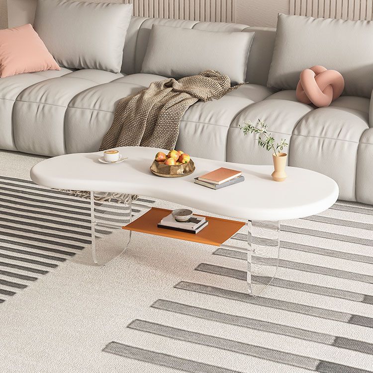 Modern White Trestle Coffee Table Geometric Manufactured Wood Cocktail Table Clearhalo 'Coffee & Accent Tables' 'Coffee Tables' 'coffee_tables' 'furn' 'furn_coffee_tables' 'Furniture' 'Living Room Furniture' 1200x1200_d646e0bb-cf33-4145-92d4-e2e879eb9e92